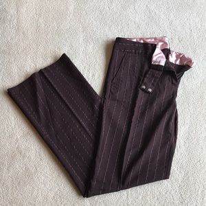 Studio Y Pinstriped Dark Brown Pants